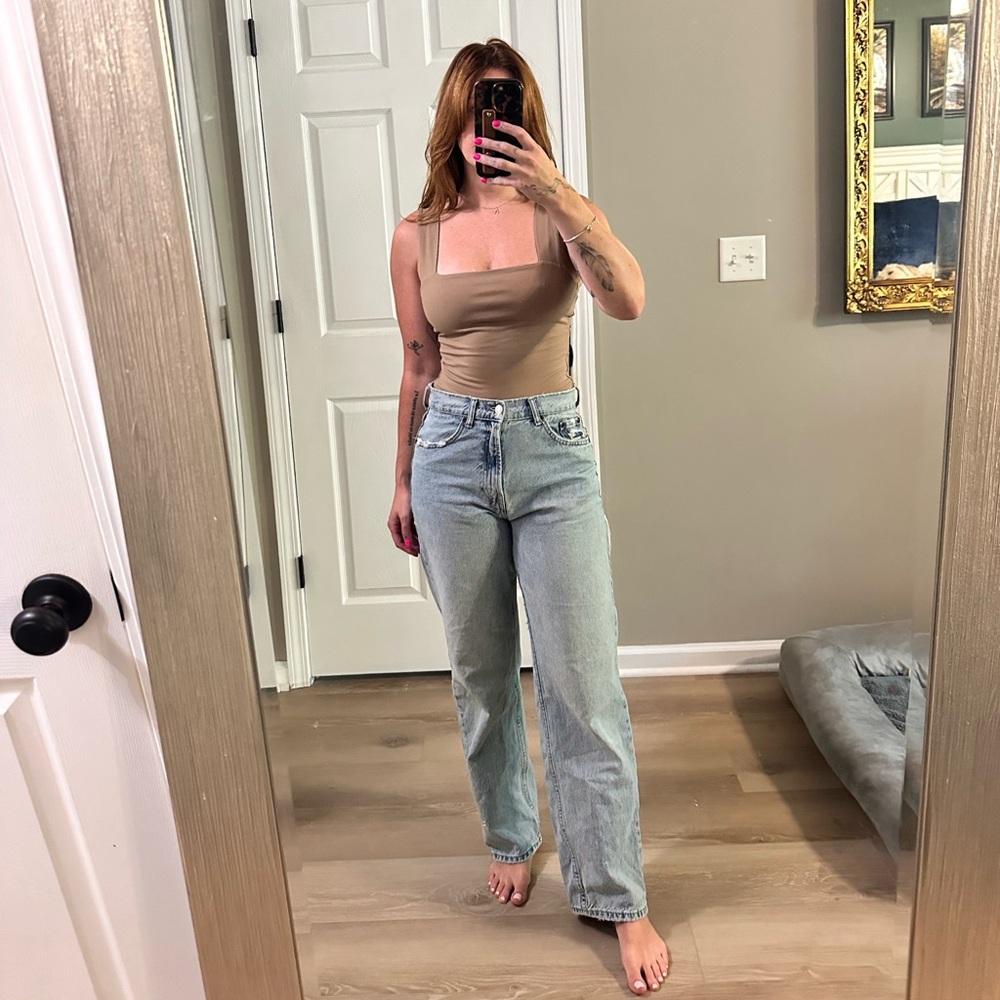 Abercrombie & Fitch Camel Square Neck Top